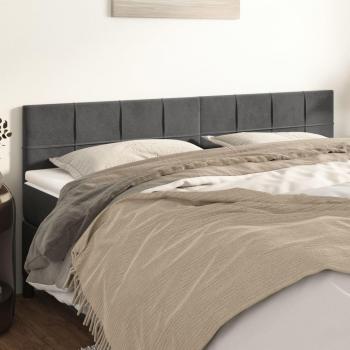 Cabeceros de terciopelo gris oscuro 80x5x78/88 cm (2 unidades)