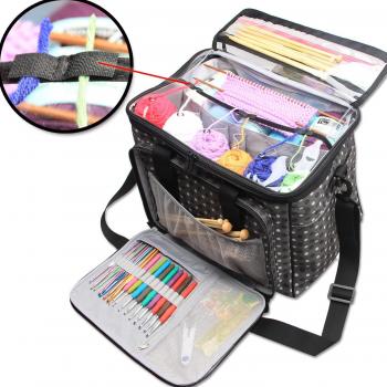 Teamoy Bolsa de Ovillos Organizador para Lanas Bolso de Crochet Mochila Bolsa de Almacenamiento de Tejido en Orden