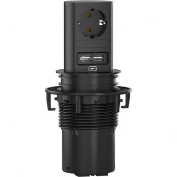 BACHMANN BACH 928.0177 - ELEVATOR 1xCEE7/3 1xUSB Charger 2,0m AEH RAL9005