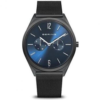 Bering Ultra Slim 40mm Unisex Watch - Black/Blue with Milanese Band