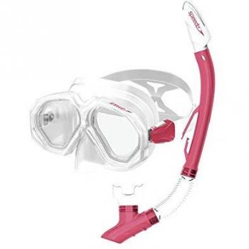 Gafas de natación Speedo Leisure Adult Dual Lenses Combo, unisex niños, lentes transparentes y rojos, talla única