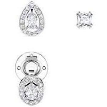 Swarovski Pendientes Attract, blanco, baño de rodio