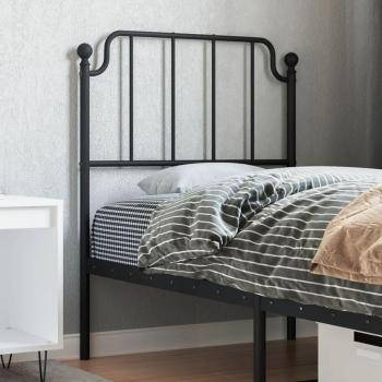 Cabecero de metal negro 75 cm, cabecera con patas, cabezal para estructura marco de cama, cabecero para somier de dormitorio hogar