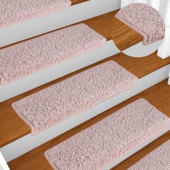 Alfombras de Peldaños de Escalera 15 uds Protector Adhesivo Tela Color Beige, Dorado, Gris y más - Vidaxl