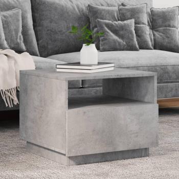 Mesa de centro con luces LED 50x49x40 cm Blanco, Negro, Roble Sonoma y Gris Hormigón - Vidaxl Mesita de Salón o Comedor o Auxiliar Mesa de Café