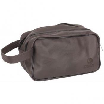 Epsilon Travel Leather Brown Toiletry Bag
