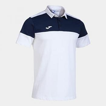 Polo de manga corta para hombre Joma Crew V en color blanco marino