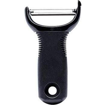 OXO Good Grips - Pelador de patatas y verduras de acero inoxidable, color negro