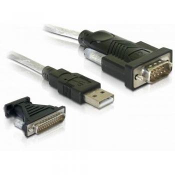 DeLOCK 61308 Adaptador de Cable USB 2.0 DB9-DB25 Negro - Adaptador para Cable