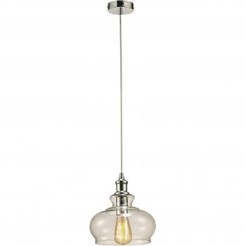 Lámpara colgante de techo Carla Cromo pulido E27 1 bombilla 31cm vidrio transparente