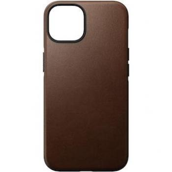 Funda de Cuero Moderna Nomad con MagSafe para iPhone 14 - Marrón