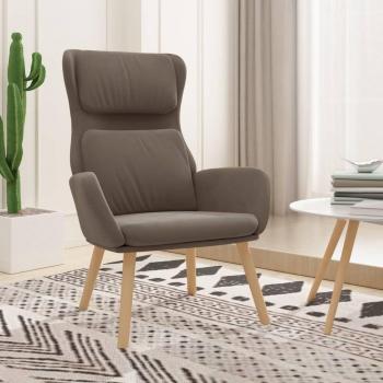 Sillón de relax de terciopelo en color marrón, gris claro, gris oscuro y verde oscuro - Sillón cómodo para dormitorio y ocio