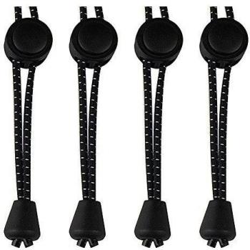 GWHOLE 5 Pares de Cordones Elásticos con Sistema de Cierre Rápido sin Amarres, Cordones Zapatos Deportivos Negro