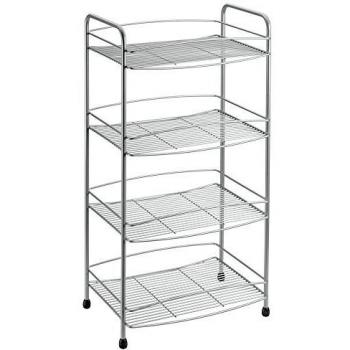 Metaltex Mueble baño 4 Pisos, Gris Metalizado