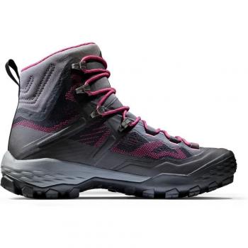Botas de montaña de mujer Mammut Ducan High Gore-Tex, color negro y rosa intenso, talla 40