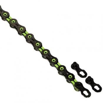 KMC Kette 'X11 SL DLC' SB-verpackt, 1/2 x 11/128', 11-fach 5,58mm, werkzeuglose Montage, XXX-SP Technologie für unübertroffene Haltbarkeit, superleicht durch gewichtsreduzierte Innen- und Außenlaschen sowie Hohlbolzen, mit MissingLink Ve