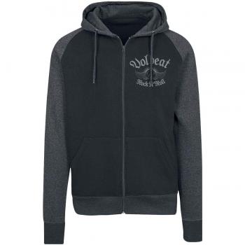 Volbeat Rock'n'Skull Capucha con Cremallera Negro/Gris melé XL