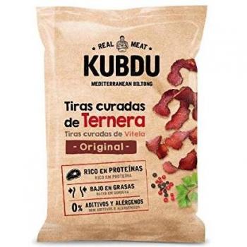 Kubdu KUBDU Mediterranean Biltong Tiras Curadas de Ternera Original - 25 gr