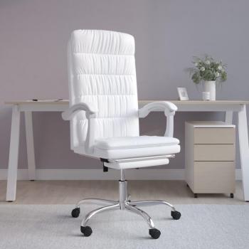 Silla de oficina reclinable cuero sintético blanco Vidaxl