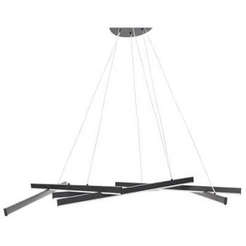 Lámpara colgante LED geométrica de metal negro Kandra con control remoto y regulador de intensidad