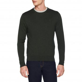 Scalpers Round Neck, Jersey para Hombre, Verde Green Melange, Small