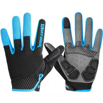 KUTOOK Guantes Ciclismo Largos Transpirables Hombres con Acolchadas De EVA Función Táctil Guantes MTB Gel Antideslizante