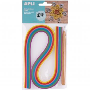 APLI - Kit quilling tonos surtidos+herramienta