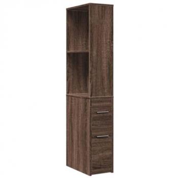 Armario de baño estrecho con ruedas madera marrón roble vidaXL274124
