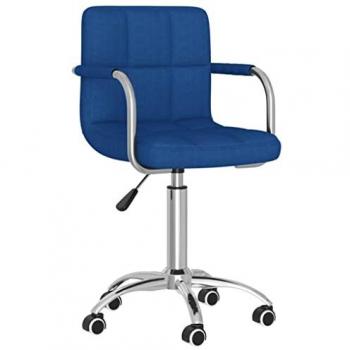 Silla de oficina giratoria de tela azul
