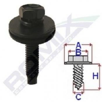 Tornillo ROMIX ROM C60628, 2 Piezas, Acero de alta resistencia, Rosca métrica, Cabeza hexagonal, Longitud de 28 mm, Diámetro de 6 mm