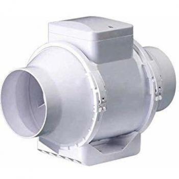 Extractor de aire Autogyre entre dos conductos diámetro 150 mm - Blanco - Plástico - Cilíndrico