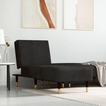 Sofá diván de terciopelo negro Vidaxl con estructura robusta, tapizado en terciopelo suave, cojines acolchados, diseño moderno y elegante, fácil de limpiar y mantener