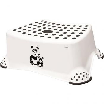 KEEEPER TABURETE ESCALÓN PANDA ANTIDESLIZANTE BLANCO PARA NIÑOS DE 18 MESES A 10 AÑOS