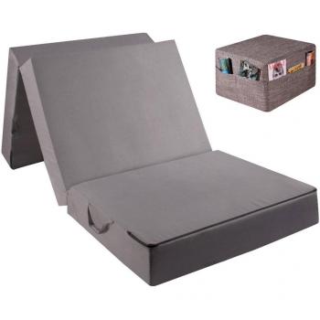 Gigapur Visco Luxus - Colchón abatible para adultos, gris, Ausgeklappt ca. 195 cm x 75 cm x 15 cm