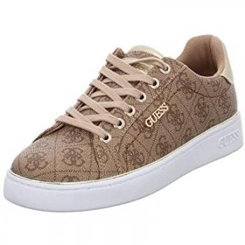 Guess Beckie All-Over Logo Sneakers in Brown