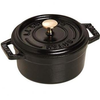 STAUB Cocotte Redonda, Hierro Fundido, Negro Mate, 10 cm