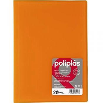 Grafoplás 01321252－Carpeta de fundas, A4, 20 fundas, color naranja