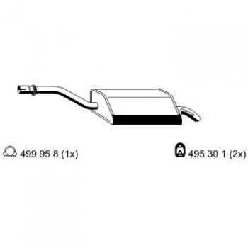 Silenciador trasero ERNST 352024 para Mercedes-Benz Clase C