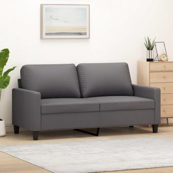 Sofá de 2 plazas gris 140 cm en cuero sintético Vidaxl