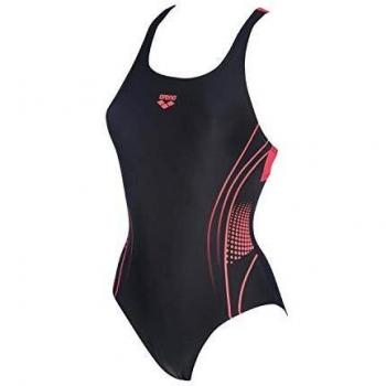 ARENA Bañador 1P Essentialsswim Pro Traje De Baño, Mujer, Black/Fluo Red, 40