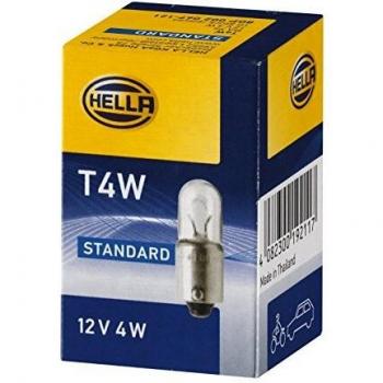 HELLA 8GP 002 067-121 Lámpara - T4W - Standard - 12V - 4W - Tipo de portalámpara: BA9s - caja - Cant.: 10