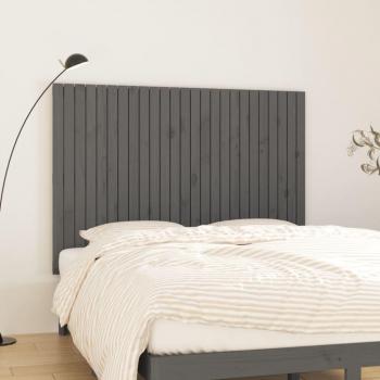 Cabecero de cama de pared gris 159,5x3x110 cm madera maciza de pino vidaXL