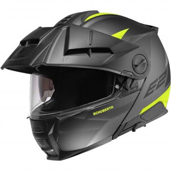 Casco Modular Schuberth E2 Defender - Seguridad y Confort Garantizados, Color Gris, Talla M, Negro Amarillo