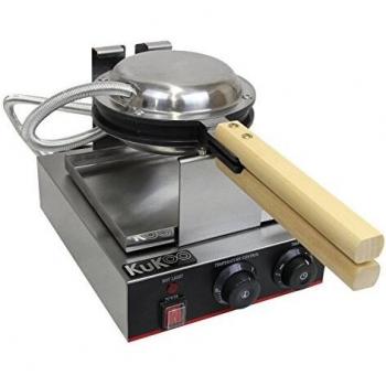 Gofrera Individual Rotativa KuKoo 1000W con Placas Antiaderentes y Temporizador