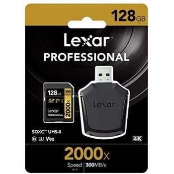 LEXAR Carte SDXC 128 Go 2000X V2 Professional 150 Mo/s Classe 10 UHS-II U3