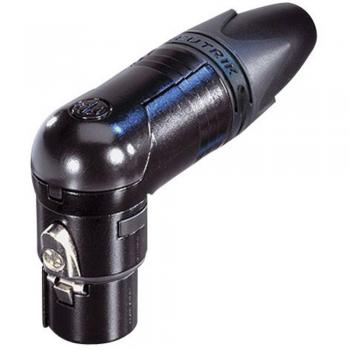 Neutrik NC3FRX-BAG - 3-Pin XLR Female Right Angle Connector, Black, 1 pc