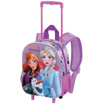 Mochila Carro 3D Frozen, Pequeña, Trolley con Ruedas, Licencia 100% Oficial, Color Lila, Dimensiones: 31 x 26 x 11 cm