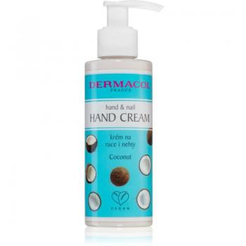 Crema de manos Dermacol Coconut Handcreme 150 ml, hidratante, con extracto de coco, textura ligera, rápida absorción, ideal para uñas y cutículas
