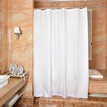 Super resistente al agua cortina de ducha de tela, blanco puro, W180 x H180 cm