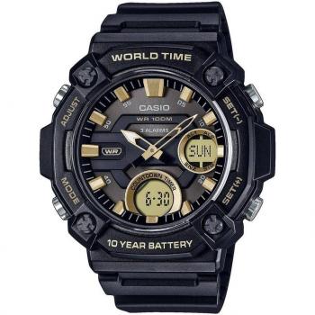 Casio Youth Analog-Digital Quartz Men's Watch with Black Dial and 100M Water Resistance